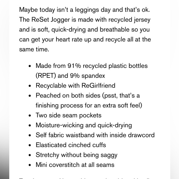 NWT Girlfriend Collective ReSet Joggers - Picture 3 of 11